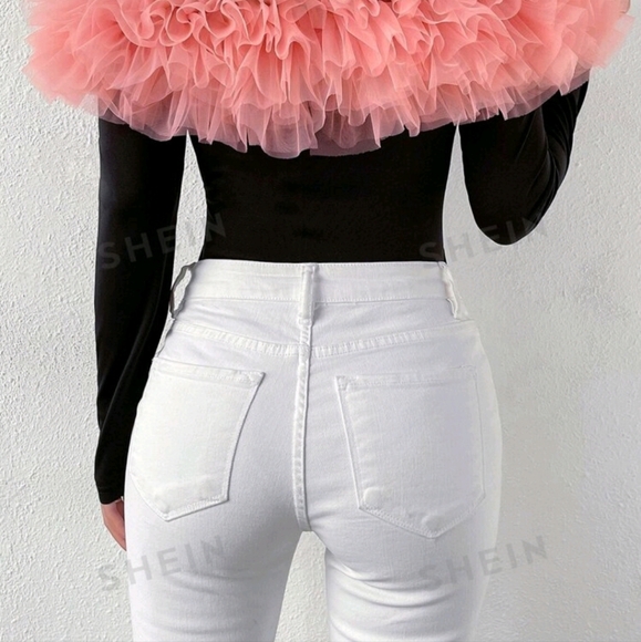 Exaggerated Ruffle Off Shoulder Bodysuit - Picture 2 of 3